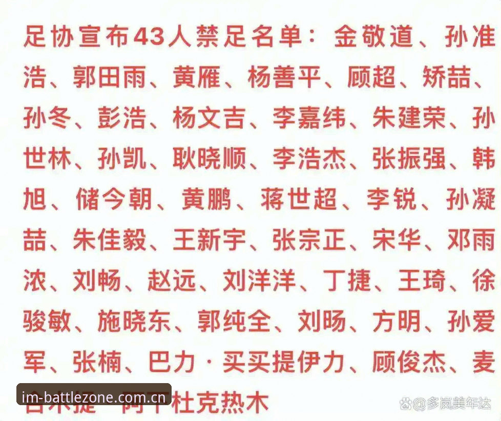 IM电竞流畅观看评测 中国足协第三批禁足名单深度解析:17人终身禁赛背后的行业风暴